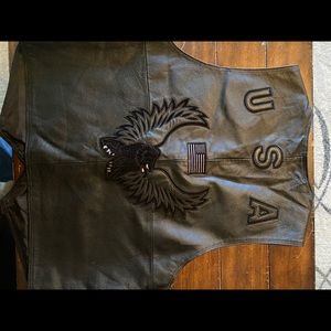 Leather USA motorcycle vest extra large